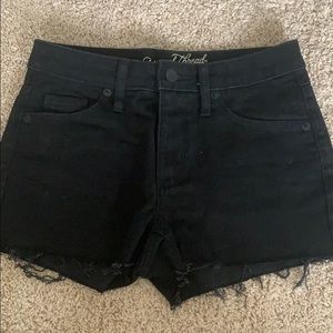 black jean shorts